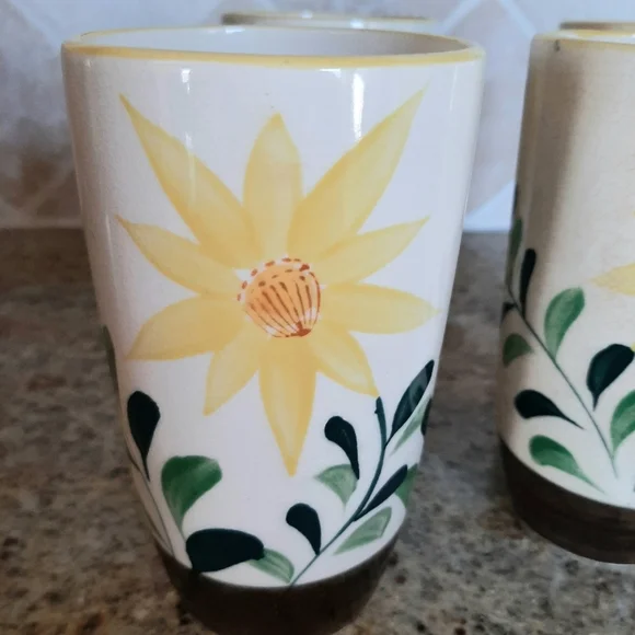 VTG NASCO HAND PAINTED CERAMIC TUMBLERS - Picture 9 of 10